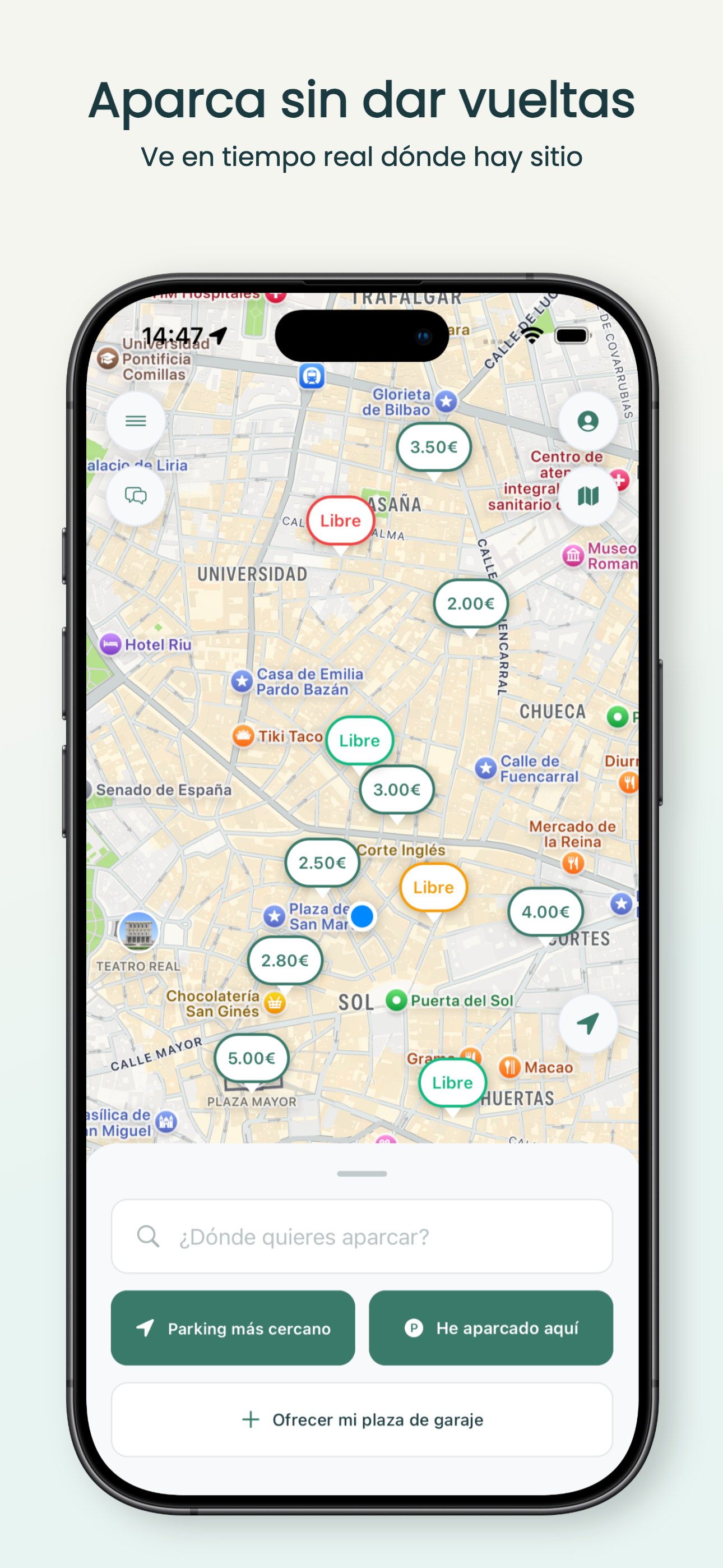 iOS - Mapa con plazas de aparcamiento libres y precios