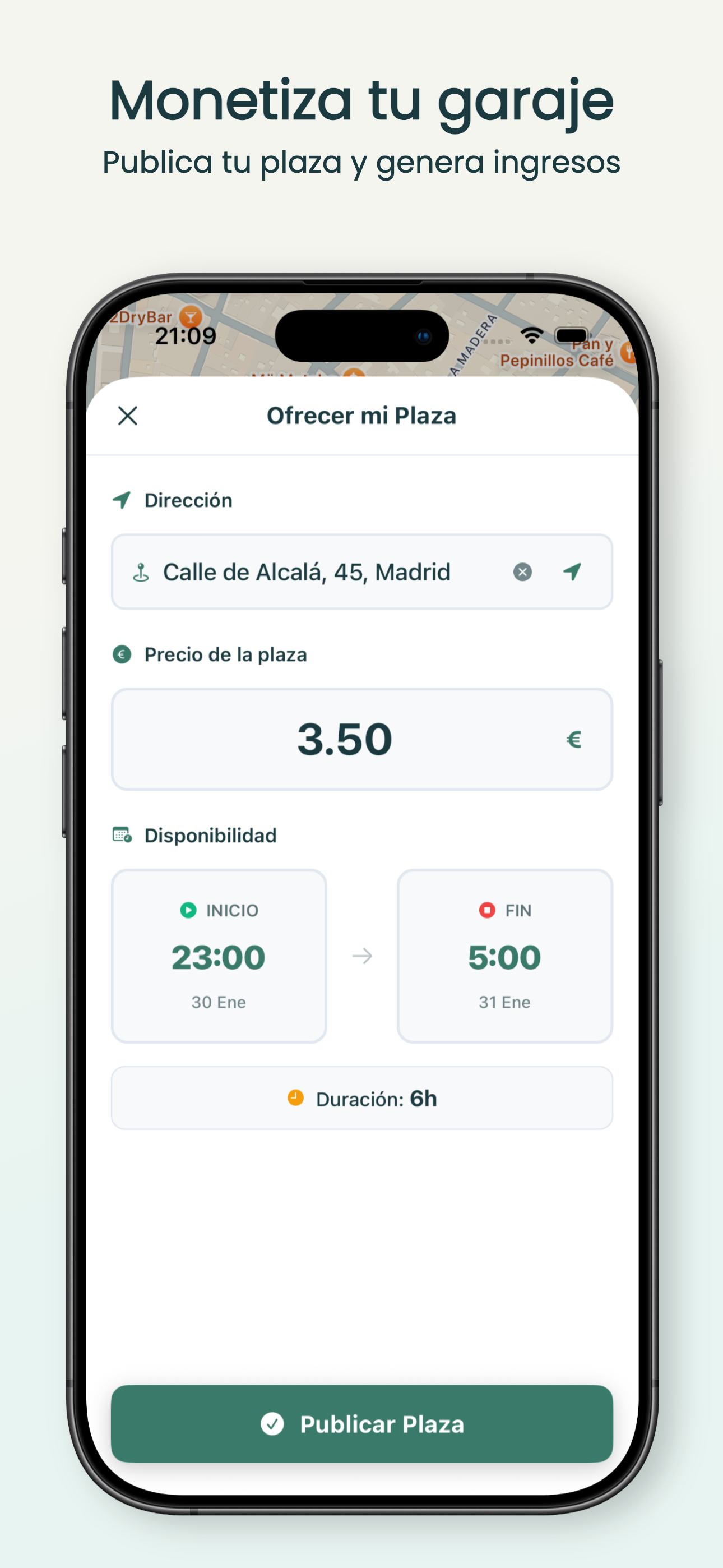 iOS - Publicar plaza de garaje como propietario